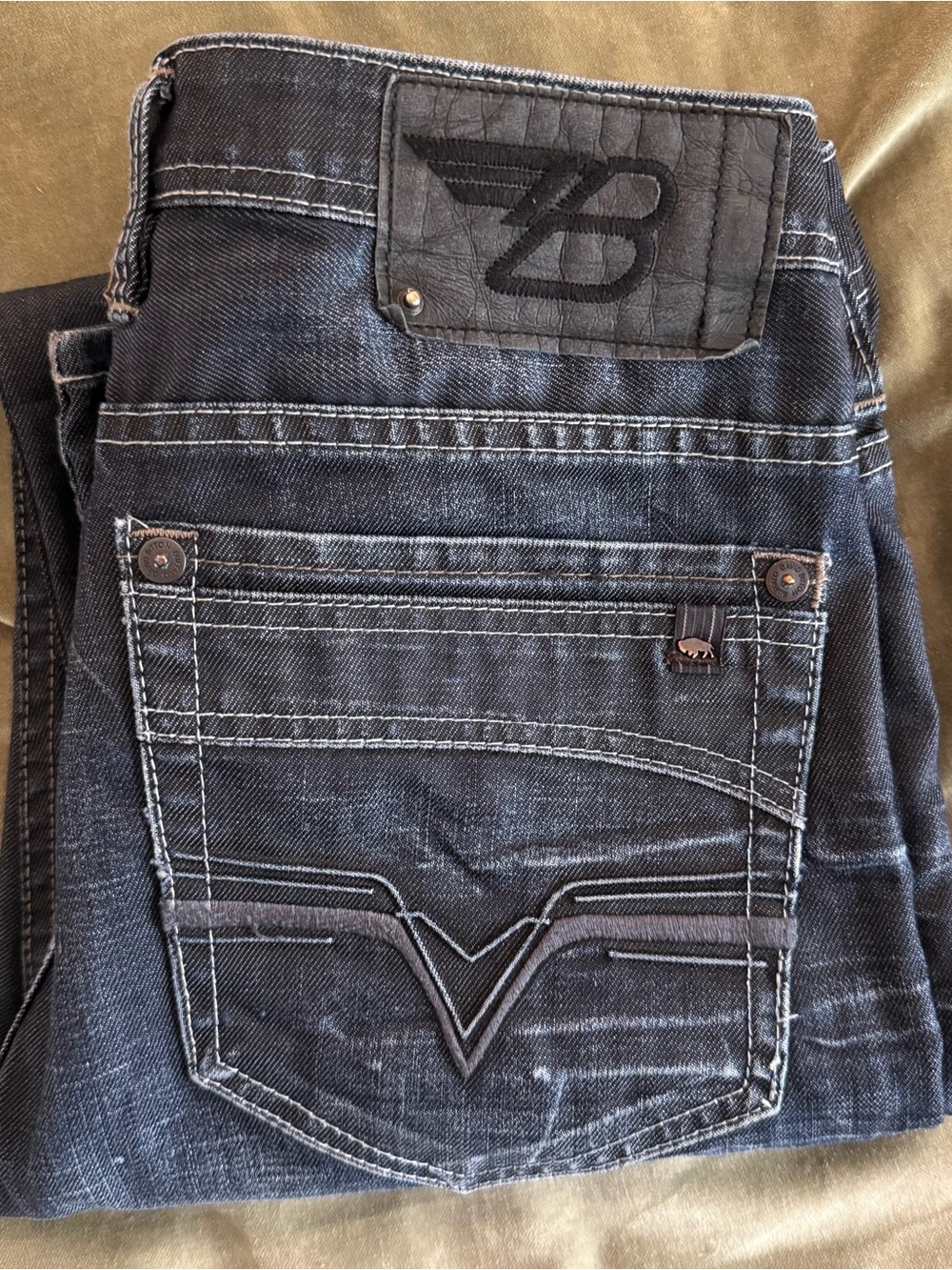 Buffalo David Bitton Men's Slim Straight Washed Black Jeans
